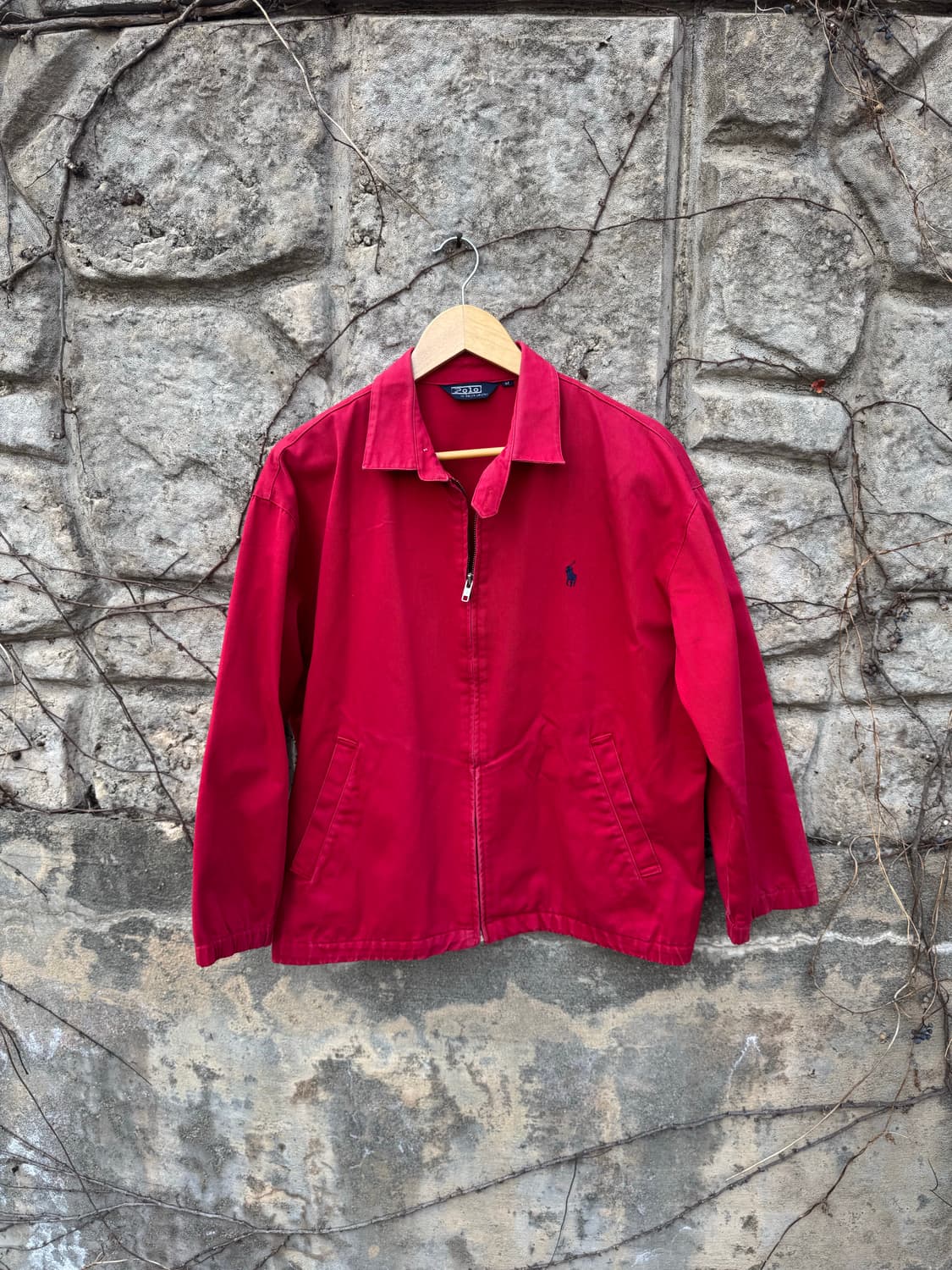 90s 폴로 랄프로렌 신한 스윙톱 블루종 자켓 레드 m 상품이미지1