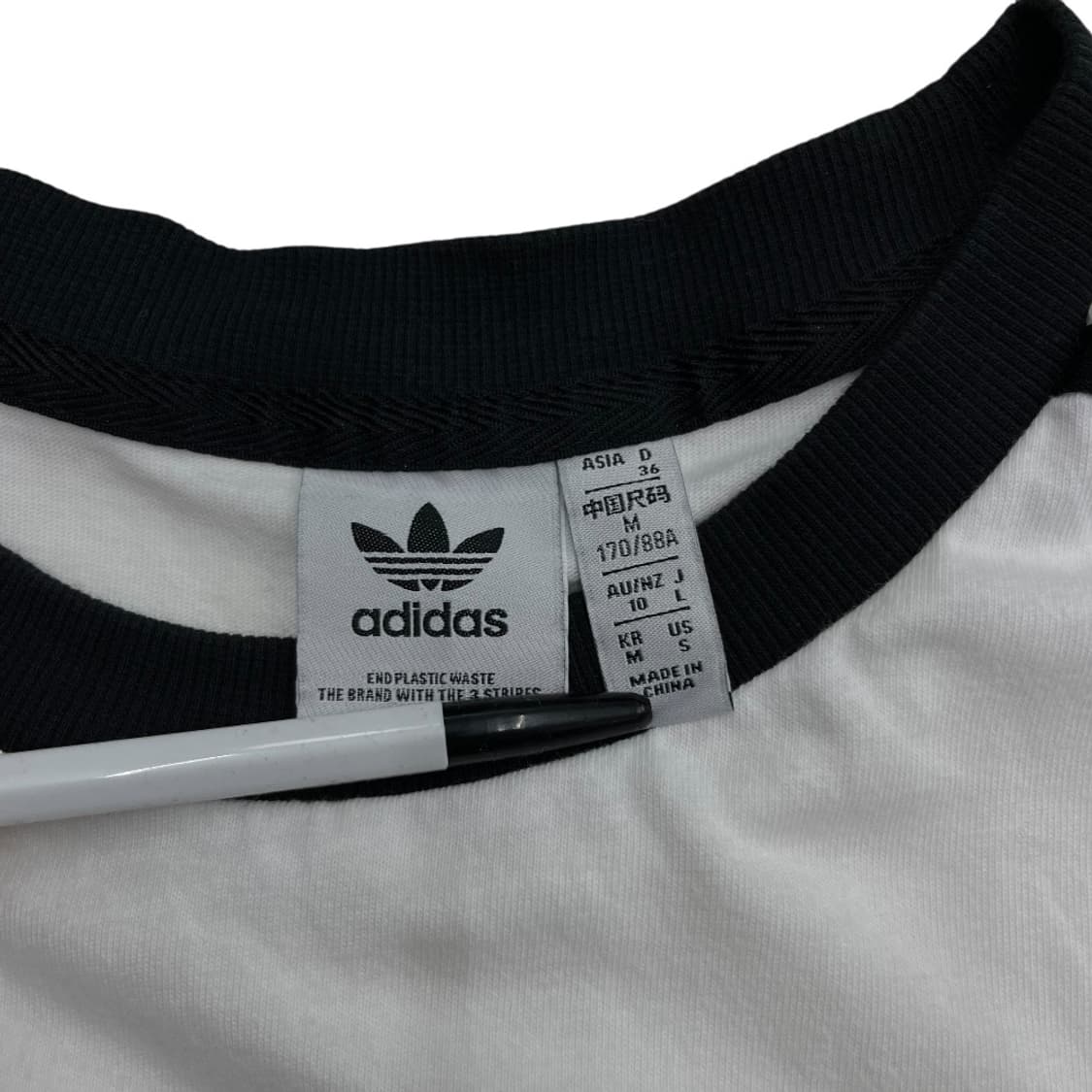 아디다스 사이드 코르셋 블랙 라인 화이트 반팔 M 상품이미지6