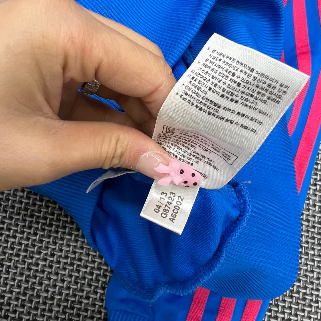 착샷O 아디다스 블루핑크 빅로고 져지 상품이미지3
