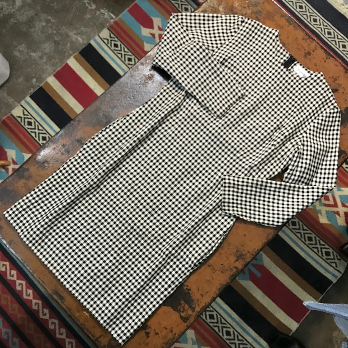 90s YSL 입생로랑 깅엄 체크 미니 원피스 여성 44 55 사이느 상품이미지2