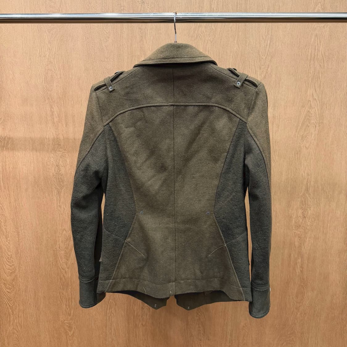 PPFM 밀리터리 더블 울 자켓 메탈 엠블럼 버튼 에폴렛 디테일 브라운 상품이미지3