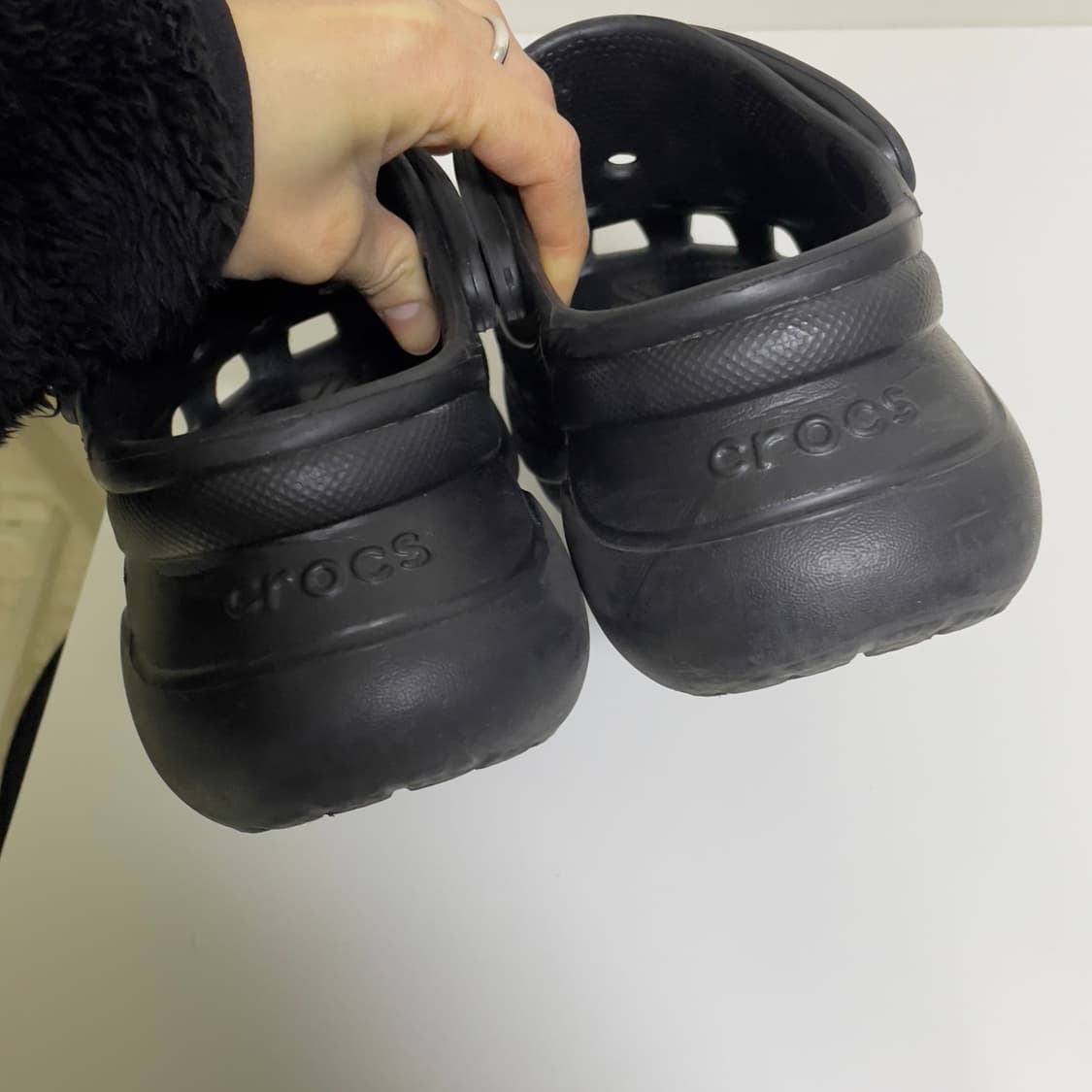 [W7] 235-240 크록스 클로그 올블랙 키높이 통굽 슬리퍼 상품이미지8