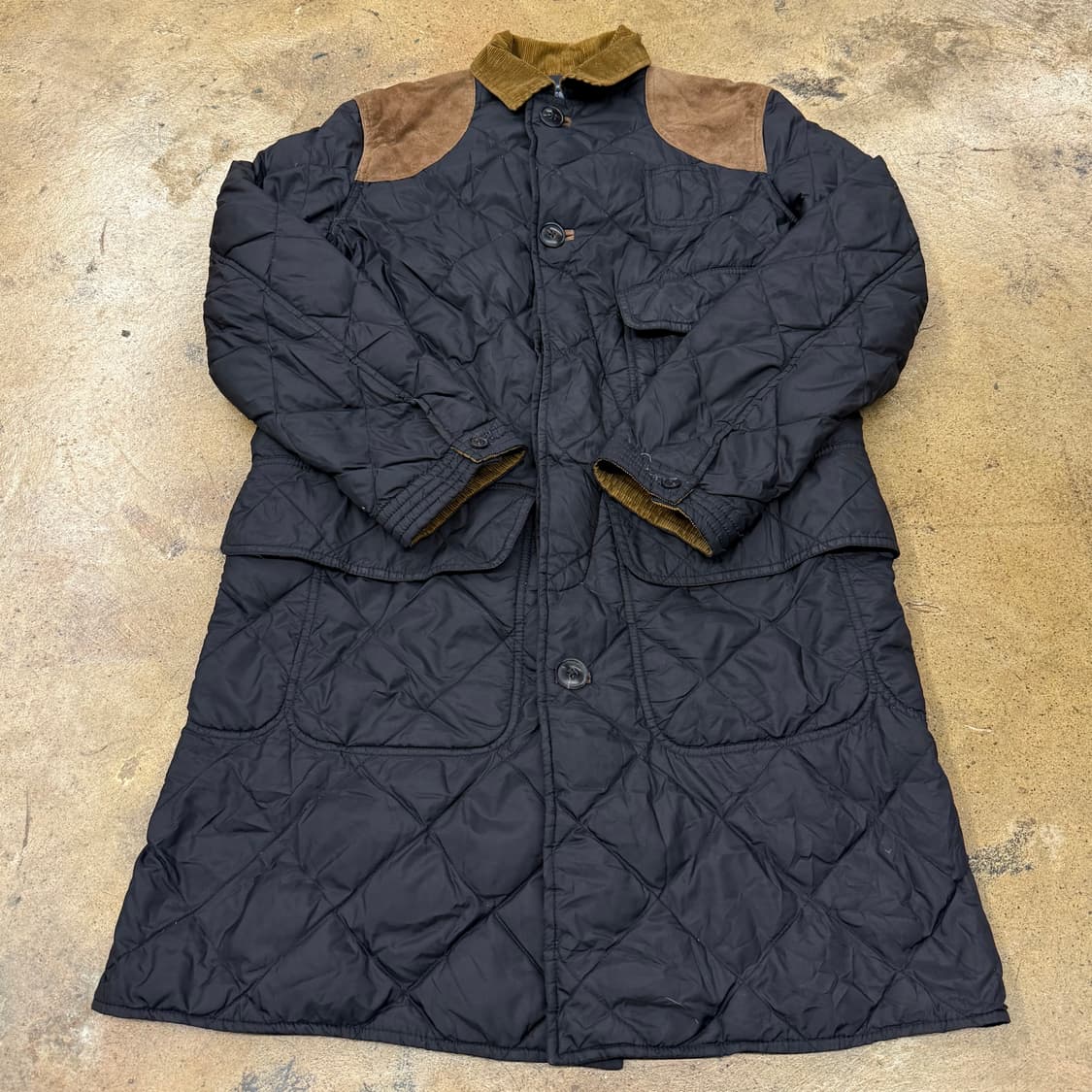 [정품/S] 폴로 랄프로렌 퀼팅 자켓 블랙 코듀로이 패치 b8 상품이미지2