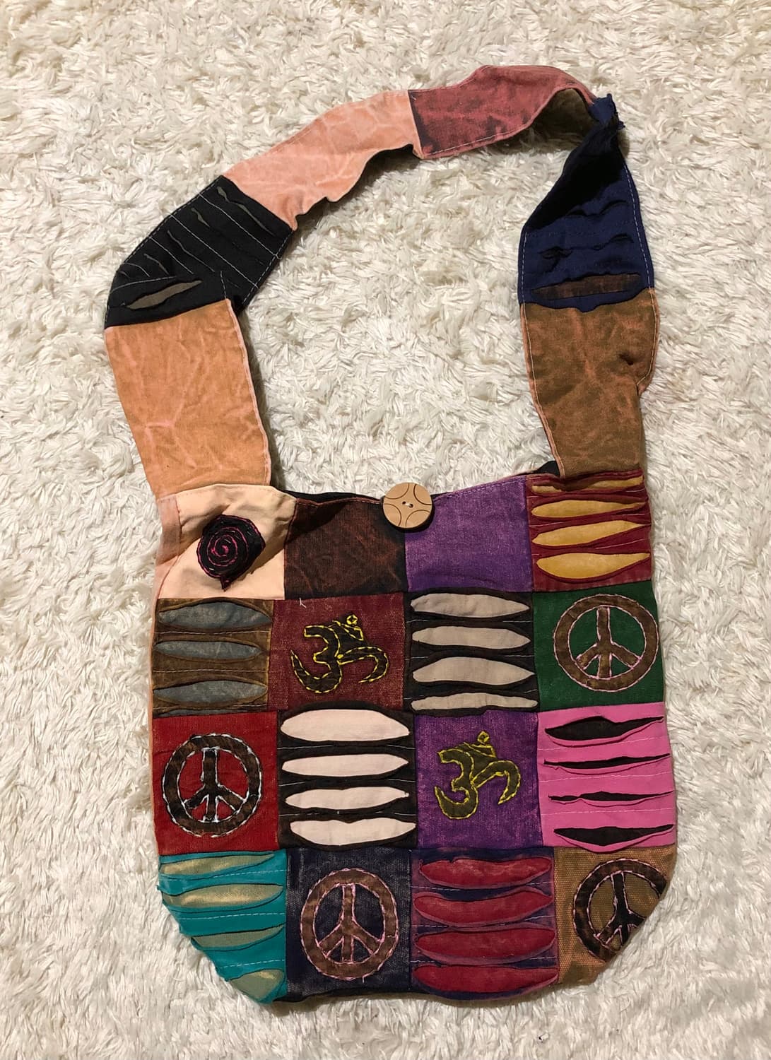 히피 크로스백 새상품 희귀 패치워크 가방 상품이미지1