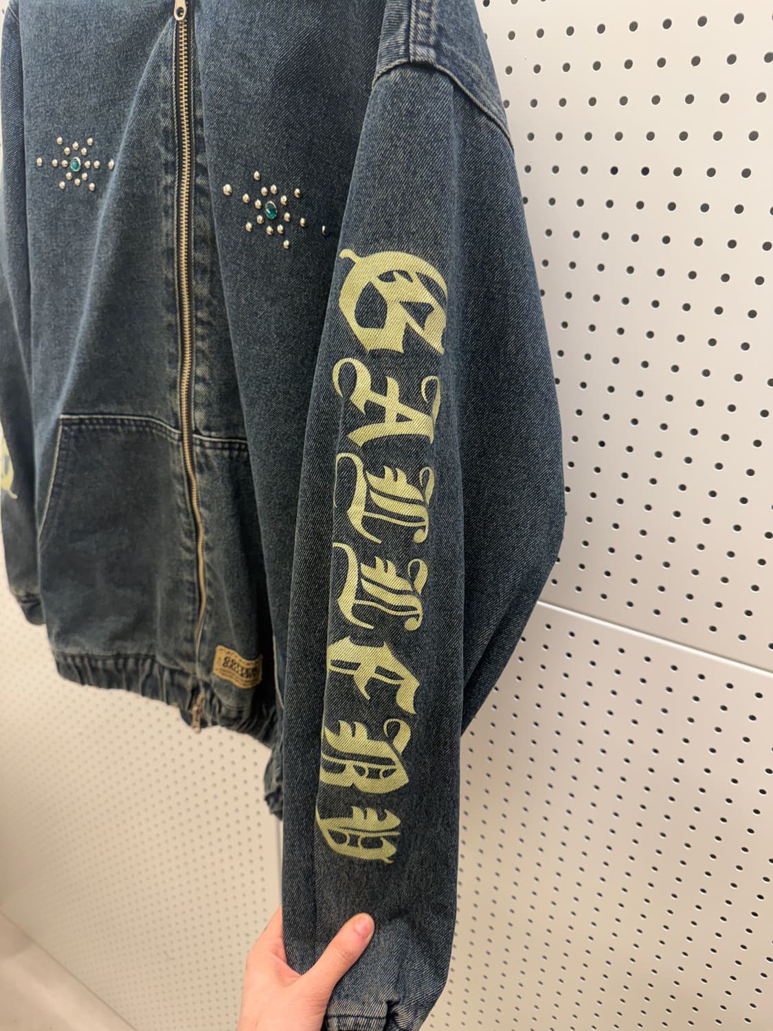 레터링 데님 후드 자켓 U462 상품이미지5