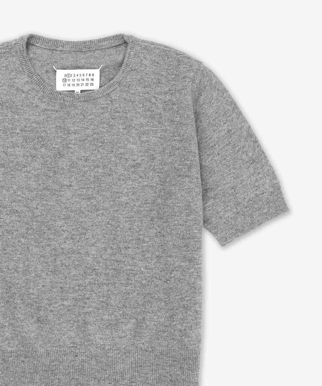 메종마르지엘라 4 스티치 램스울 반소매 니트 - 미디움 그레이 상품이미지5