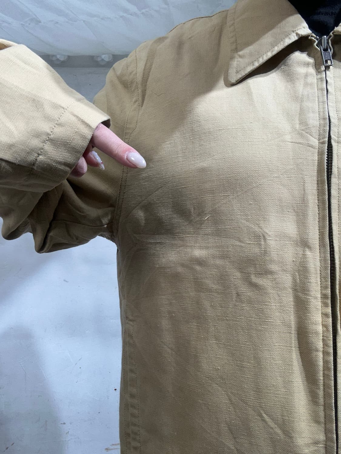 일본 빈티지 갭 베이지 블루종 잠바 자켓 XS 상품이미지4