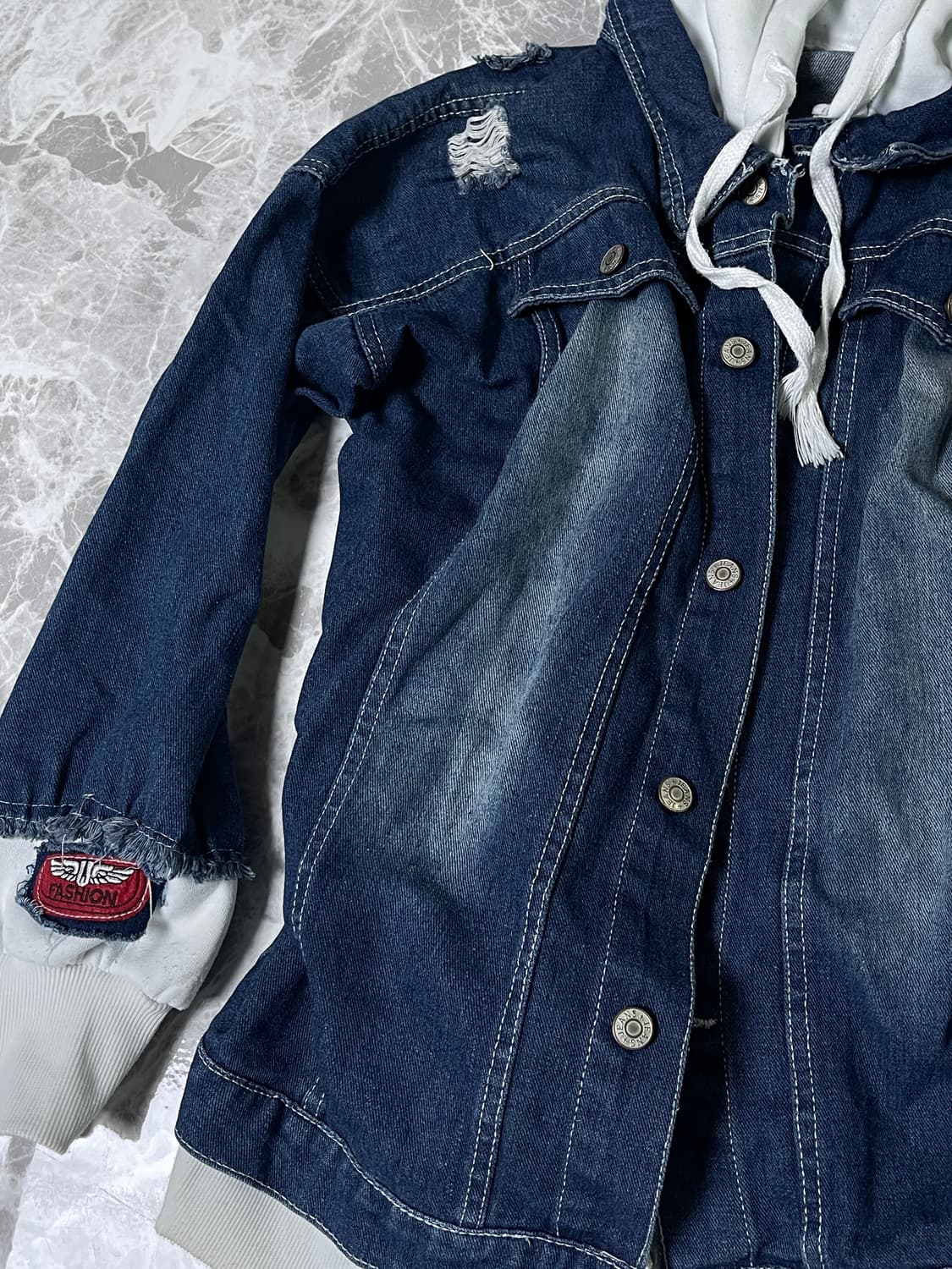 patchwork denim hoody jacket 상품이미지4