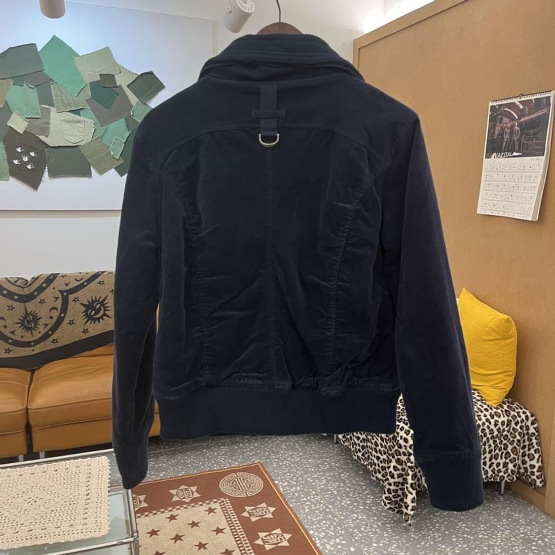 빈티지 캐주얼 모던시크 드레이프 벨벳 집업 자켓 90 C09891 상품이미지4