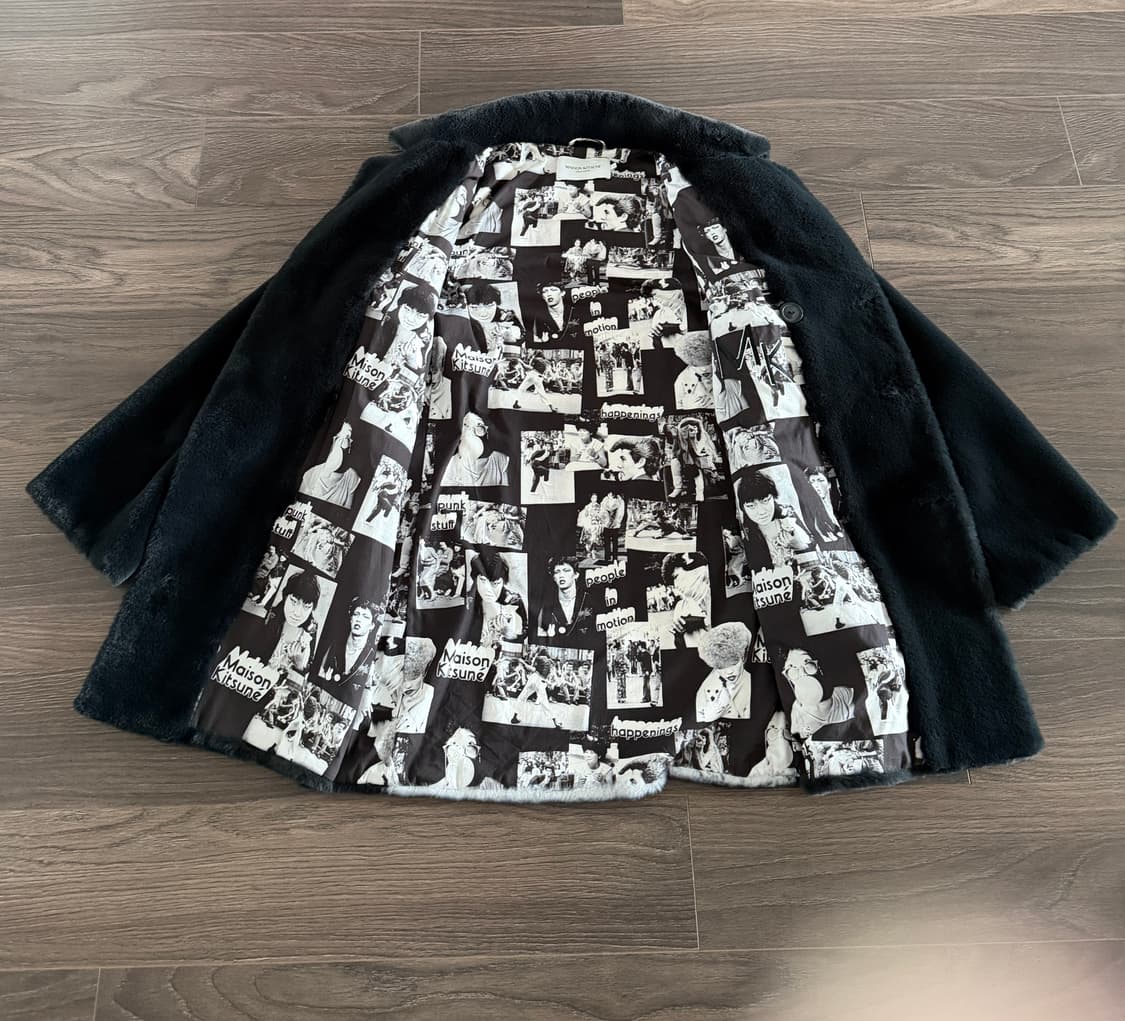 메종키츠네 블랙 퍼 코트 상품이미지4