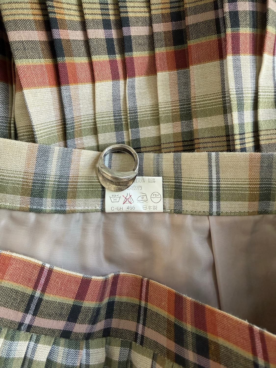 버튼 체크 플리츠 스커트 (Made in Japan) 상품이미지9