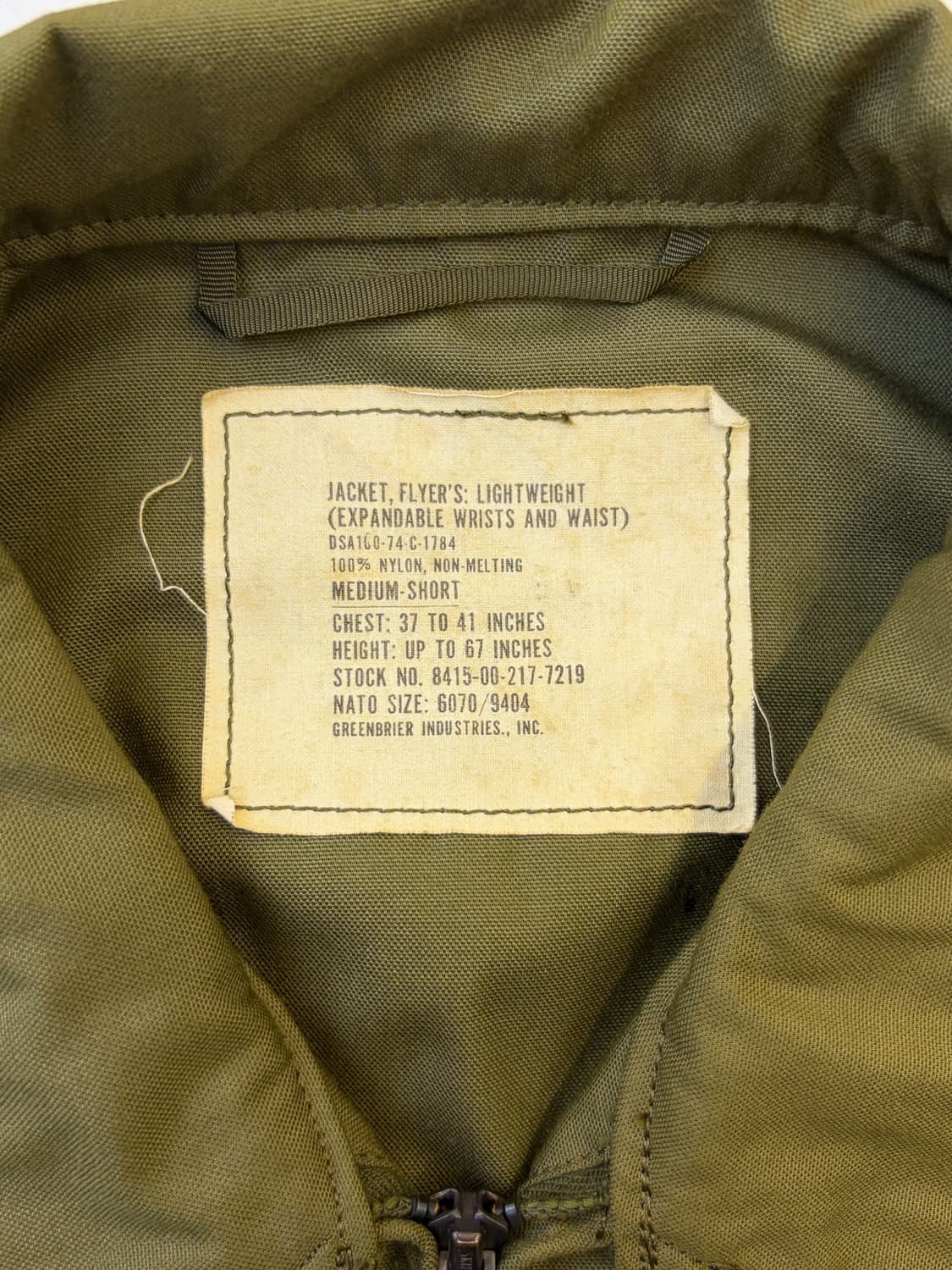 U.S ARMY 70’s 그린브라이어 CVC 탱커 자켓 상품이미지7