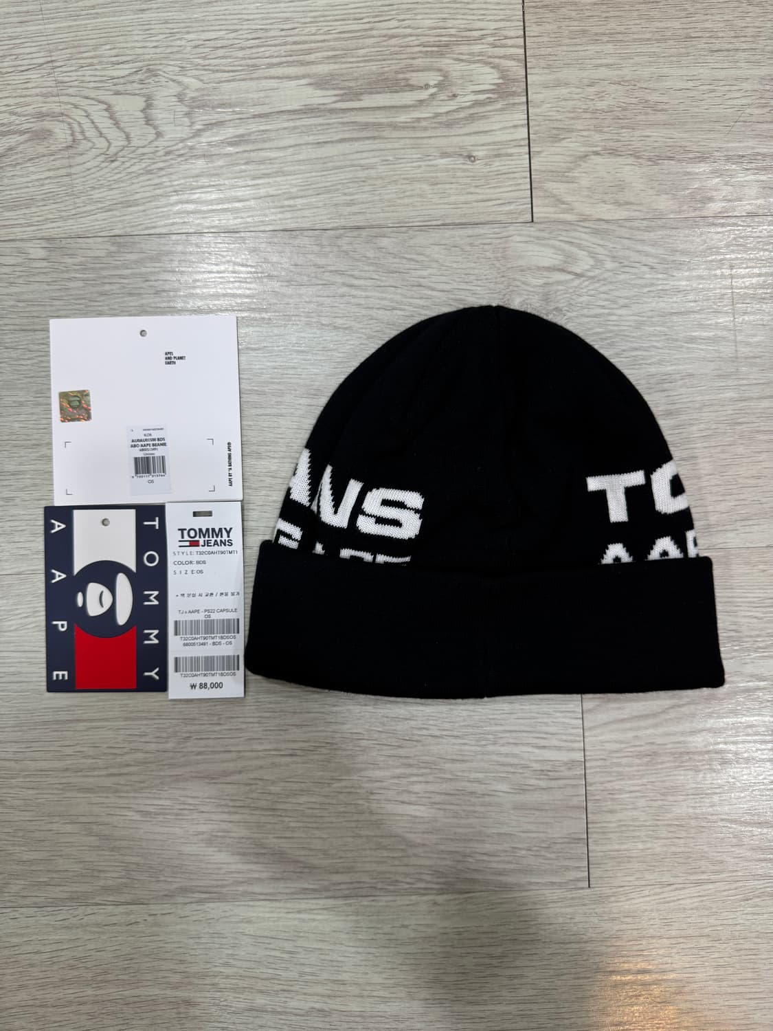 AAPE  에이프 x 타미진 콜라보 비니 블랙 상품이미지2