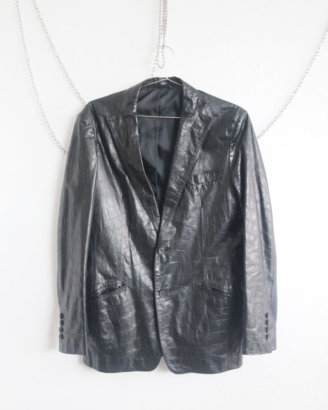 90’s men’s tenoras 크로코 레더 블레이져 상품이미지6