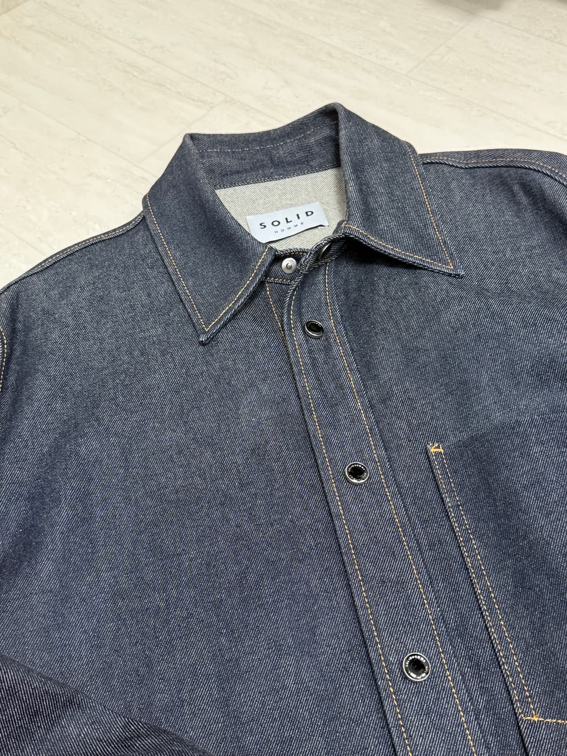 솔리드옴므/진청 데님 셔츠 자켓/48 상품이미지2