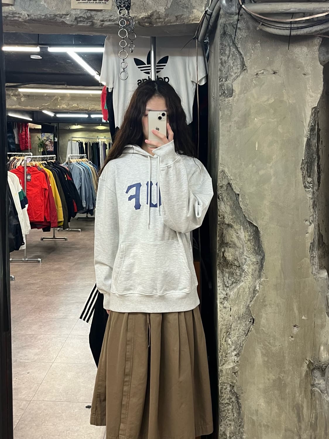 허프 아치 로고 후드티 그레이 S #csz22 상품이미지2