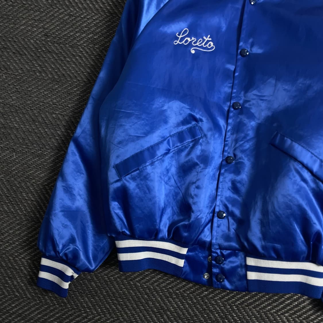 USA 빈티지 레터링 올드스쿨 새틴 바시티 자켓o 3898 상품이미지4