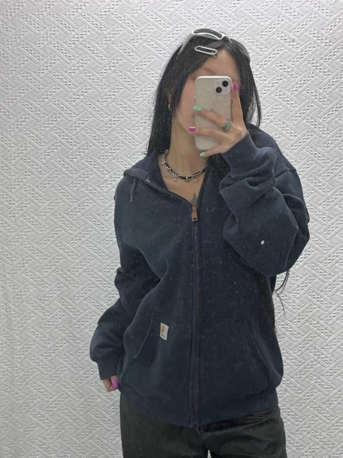 칼하트 빈티지 베이직 오리지날 핏 기모 후드집업 M C06852 상품이미지1