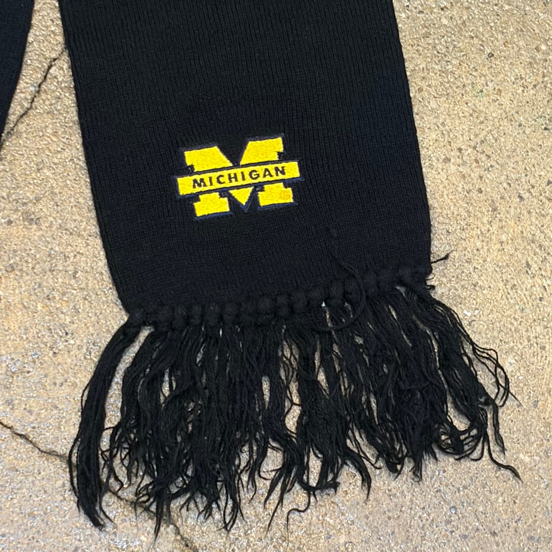90s Made in USA 미국 빈티지 미시건 니트 손뜨게 머플러 목도 상품이미지2