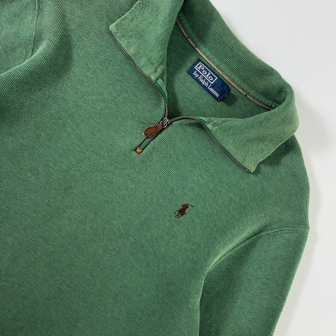 Polo  폴로 랄프로렌 자수 코튼 그린 반집업 니트  상품이미지3