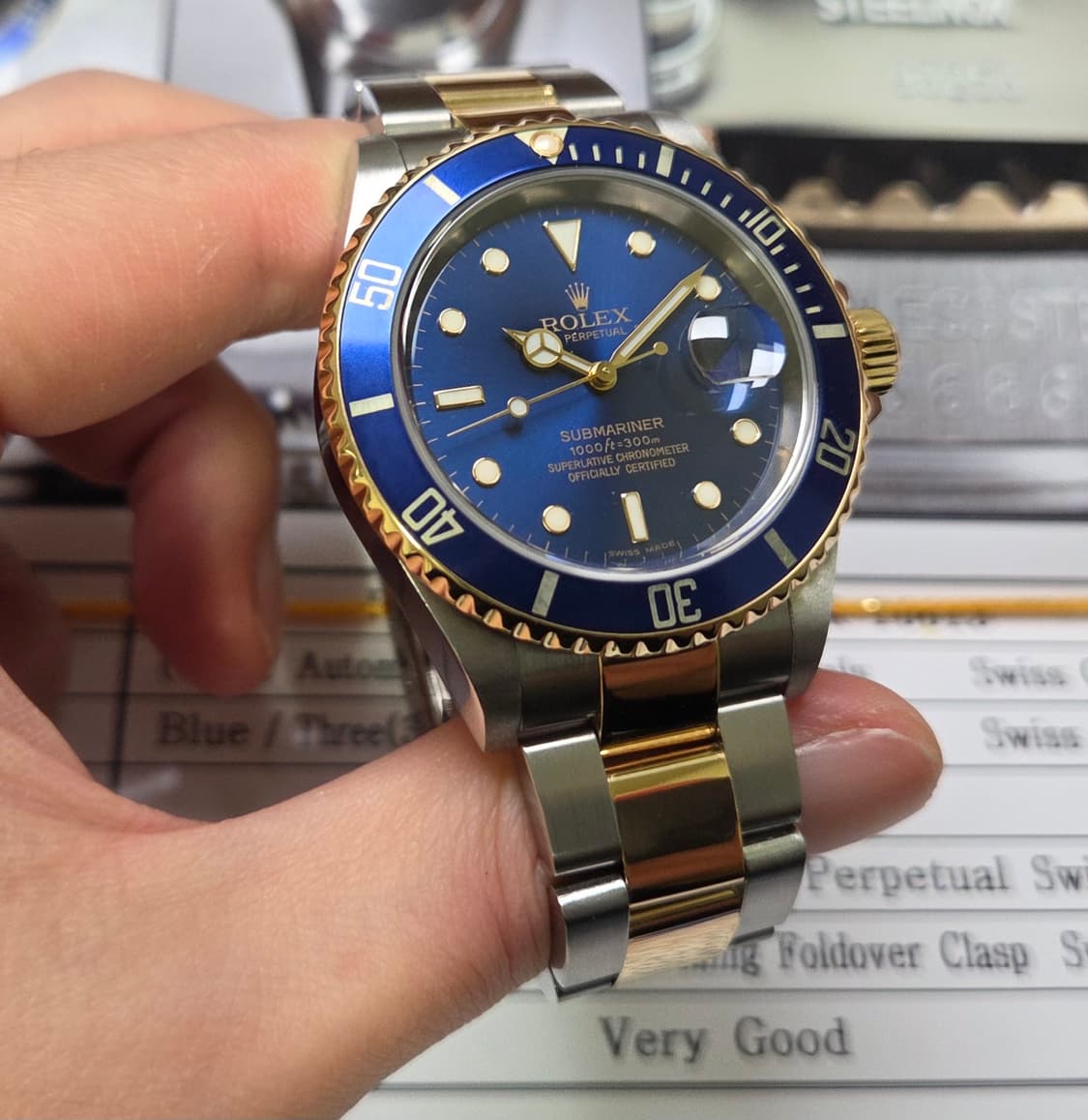 롤렉스 서브마리너 청콤 18K콤비 구구섭 16613 금버클 후기형 상품이미지4