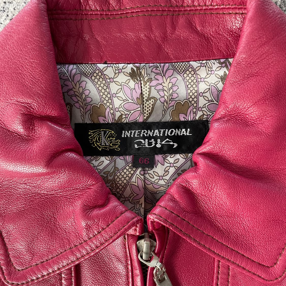 핑크 레더 자켓 상품이미지4