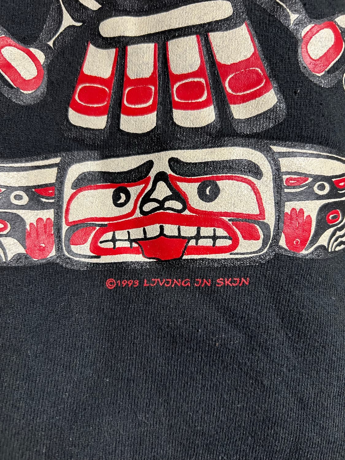 빈티지 1993 Living in Skin 토템 후드티 상품이미지3