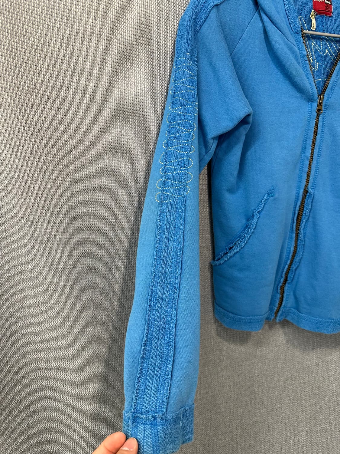 Paper Bag 블루 집업 후디 상품이미지4