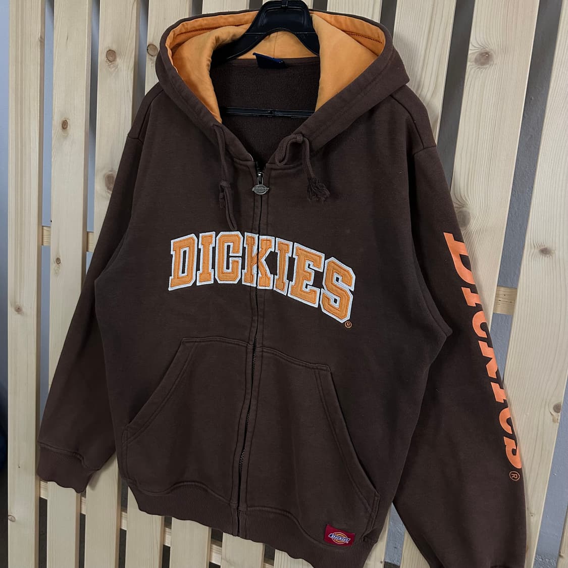 (M) 디키즈 빅로고 브라운 후드집업 상품이미지2