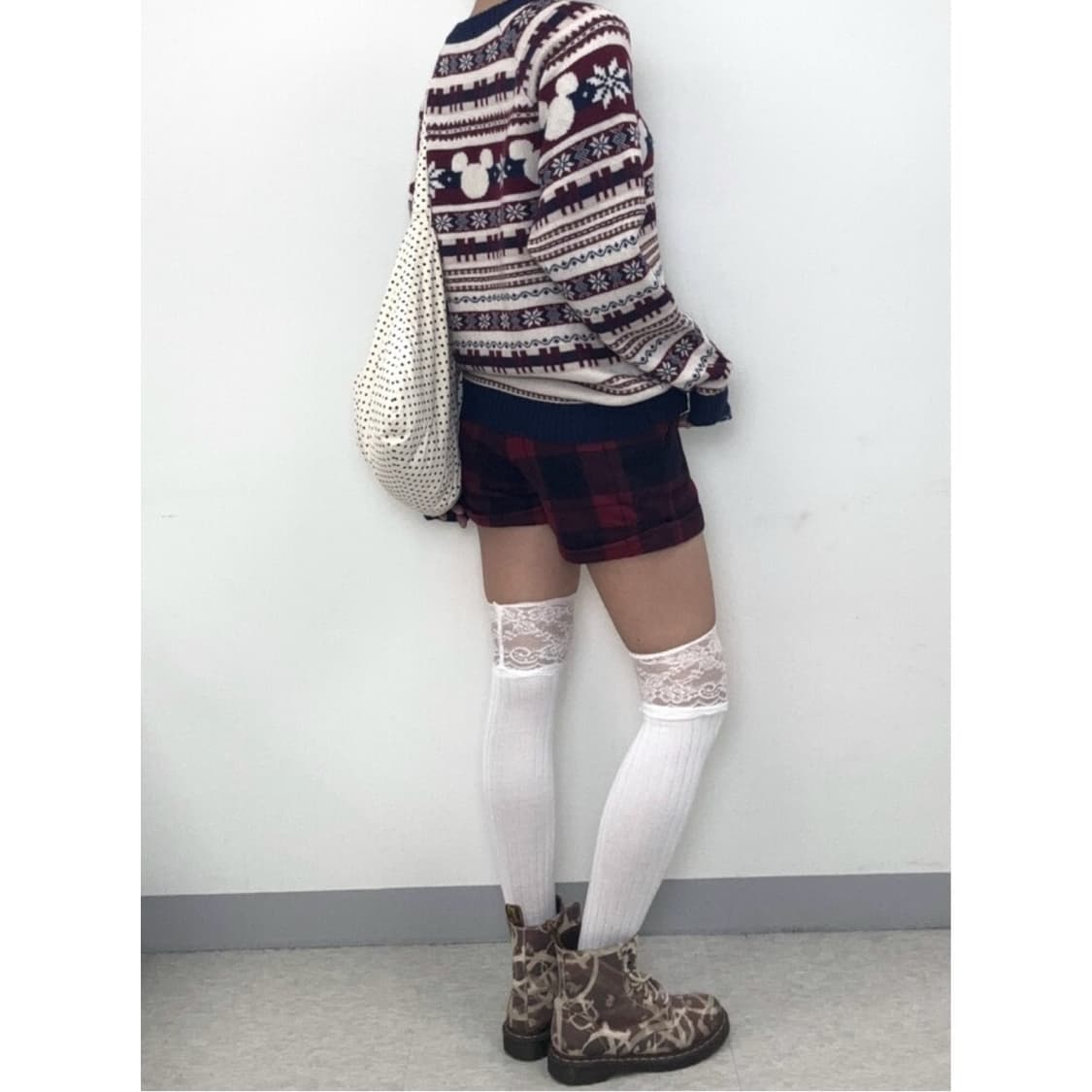 화이트 레이스 니삭스 상품이미지2