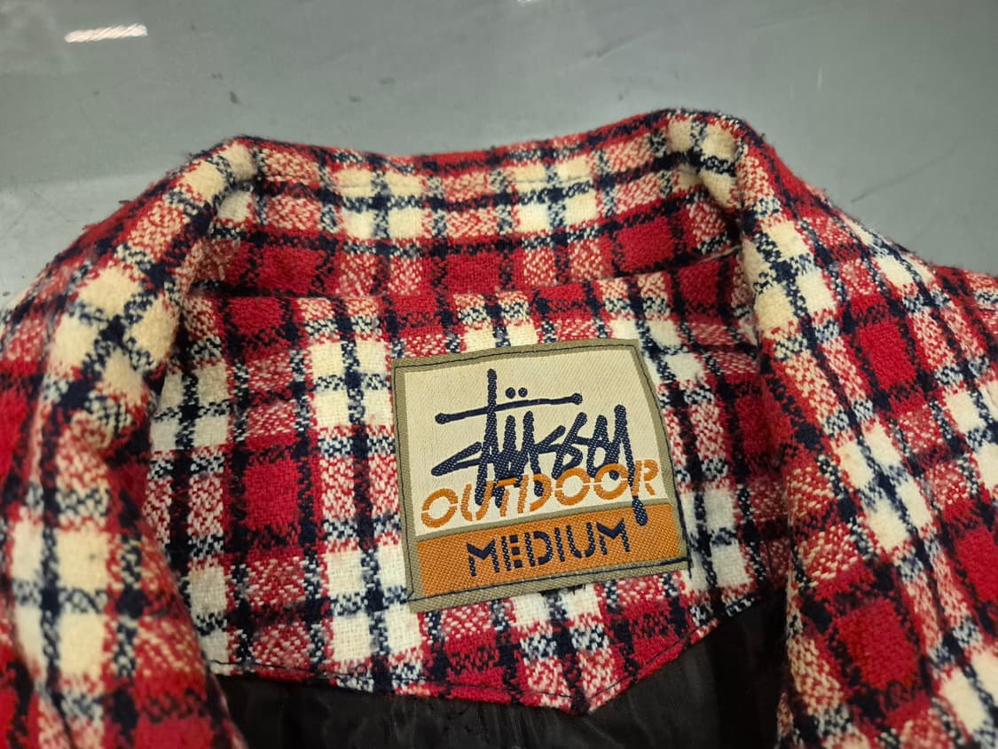 90s 스투이 아웃도어 플란넬 퀼팅 자켓 상품이미지8