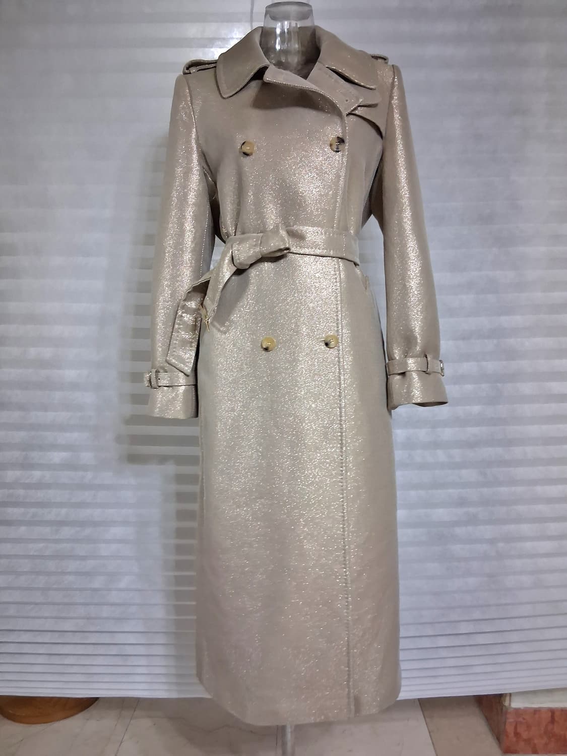 MaxMara 메탈릭 롱 트렌치코트 상품이미지6