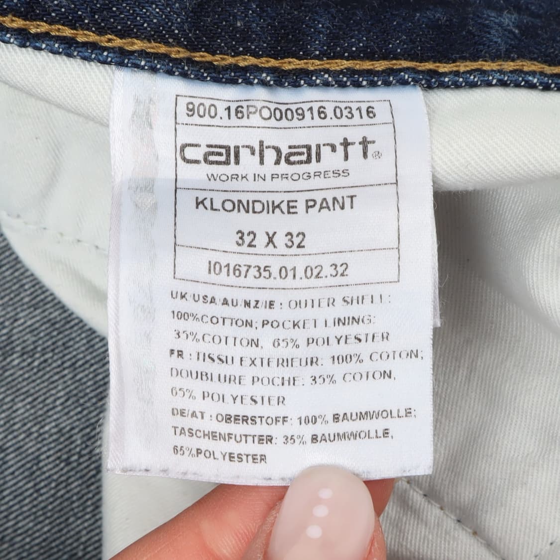 칼하트 레더 로고 klondike 데님팬츠 상품이미지8