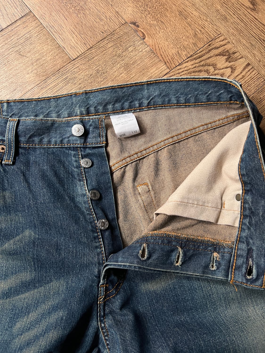 [36]00's 리바이스 USA 501 빈티지 워싱 데님 팬츠 상품이미지5