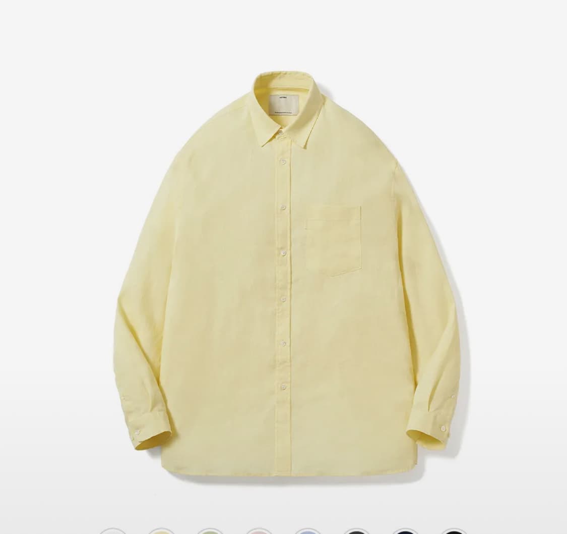 포터리 컴포트린넨 셔츠 라이트옐로우 상품이미지1
