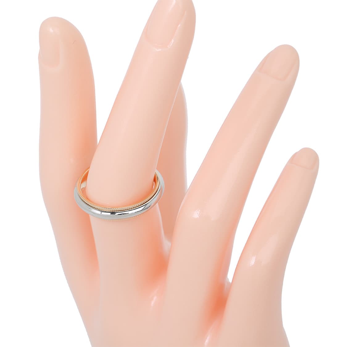 티파니 투게더 밀그레인 밴드링 플래티늄 로즈골드 반지 4mm 상품이미지5