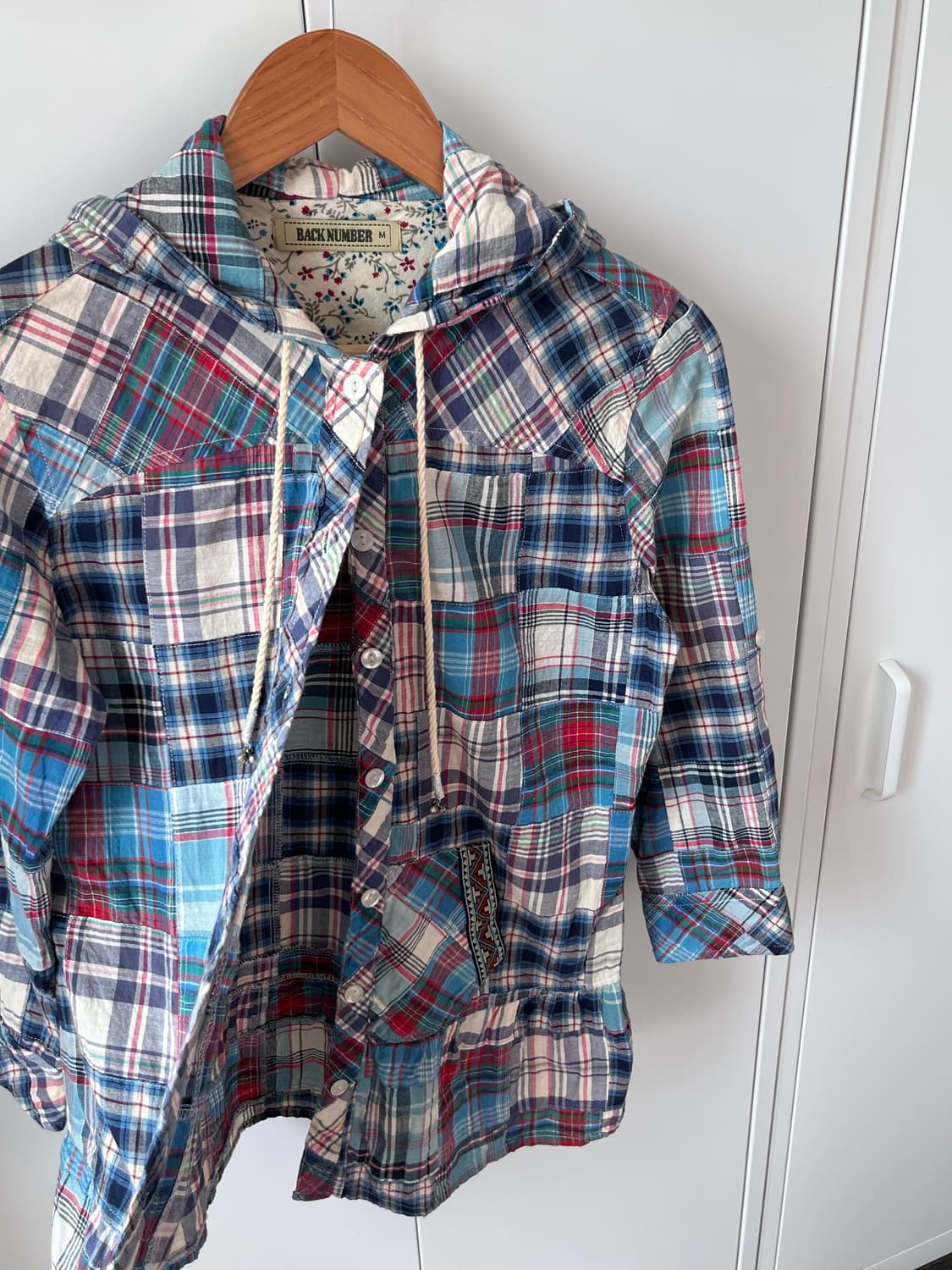Back Number 체크 패치워크 프릴 후드 셔츠집업 상품이미지8