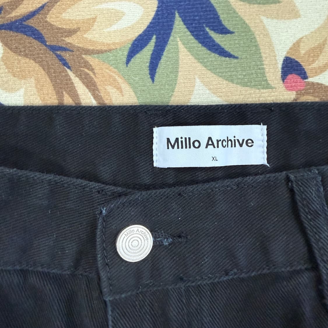 (XL)밀로 아카이브 와이드 코튼 팬츠(블랙) 상품이미지2