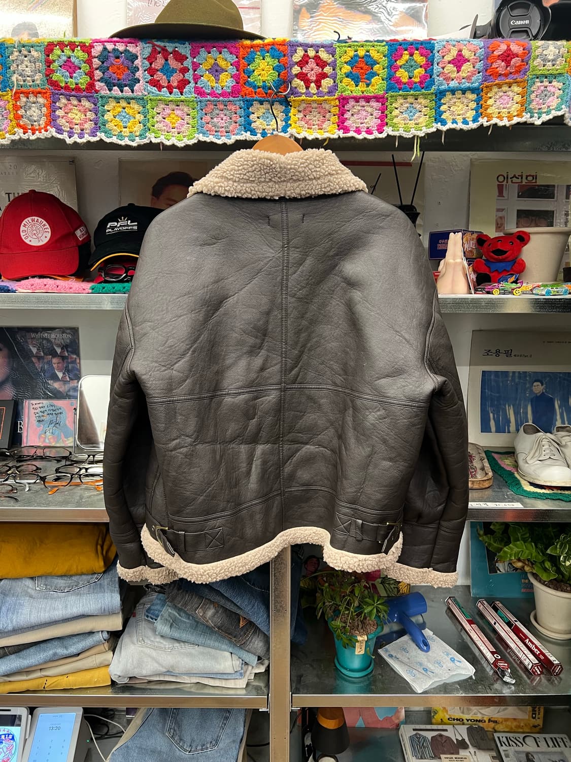  Million Vintage Shearling Aviator Jacke 상품이미지2