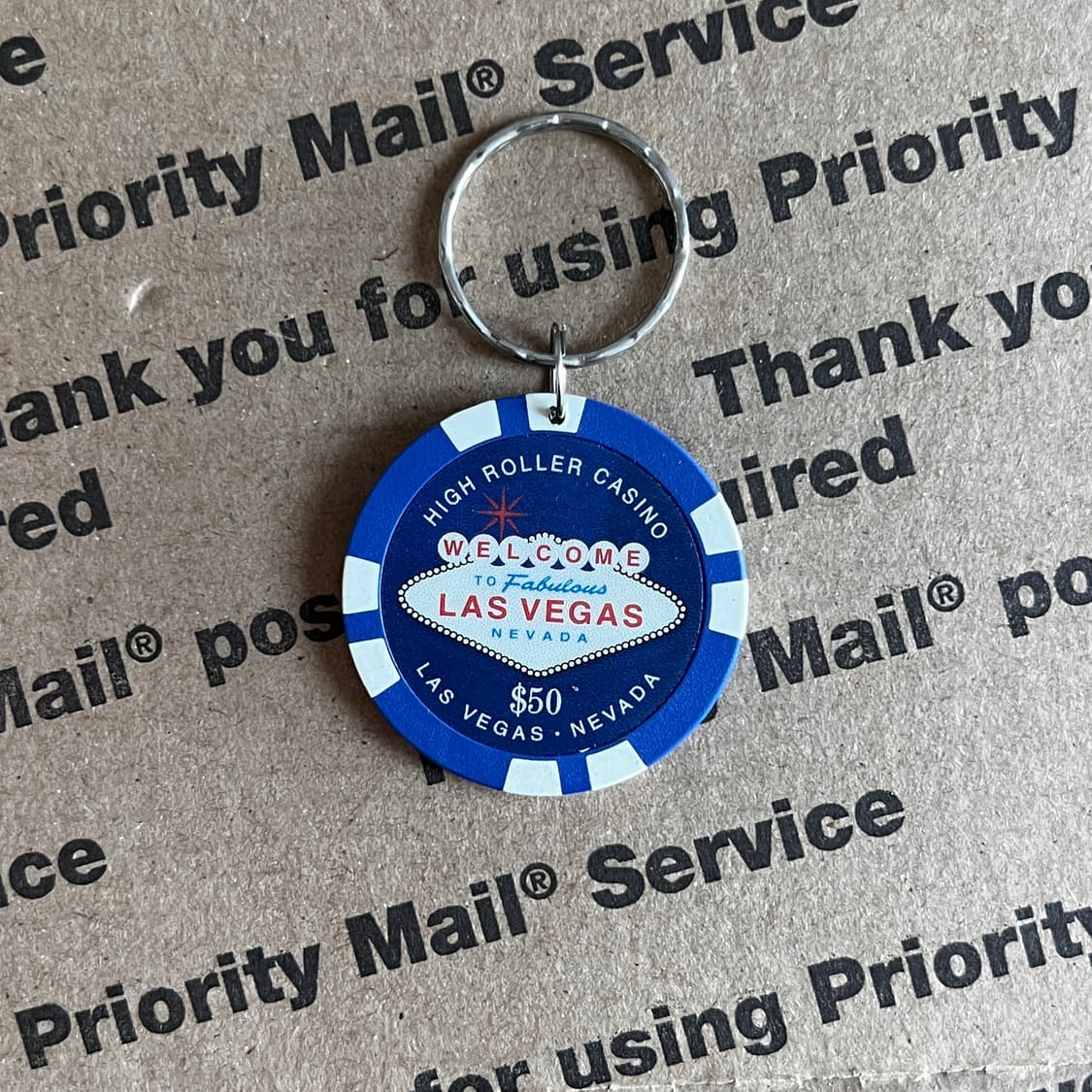 90s Vintage Las Vegas Chip Keyring 상품이미지1