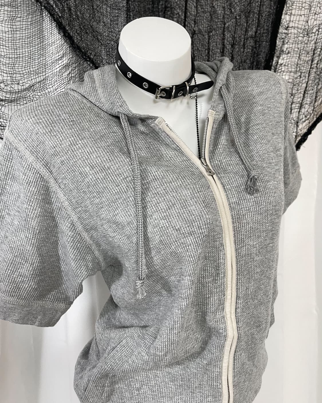 gray hood zip-up 상품이미지2