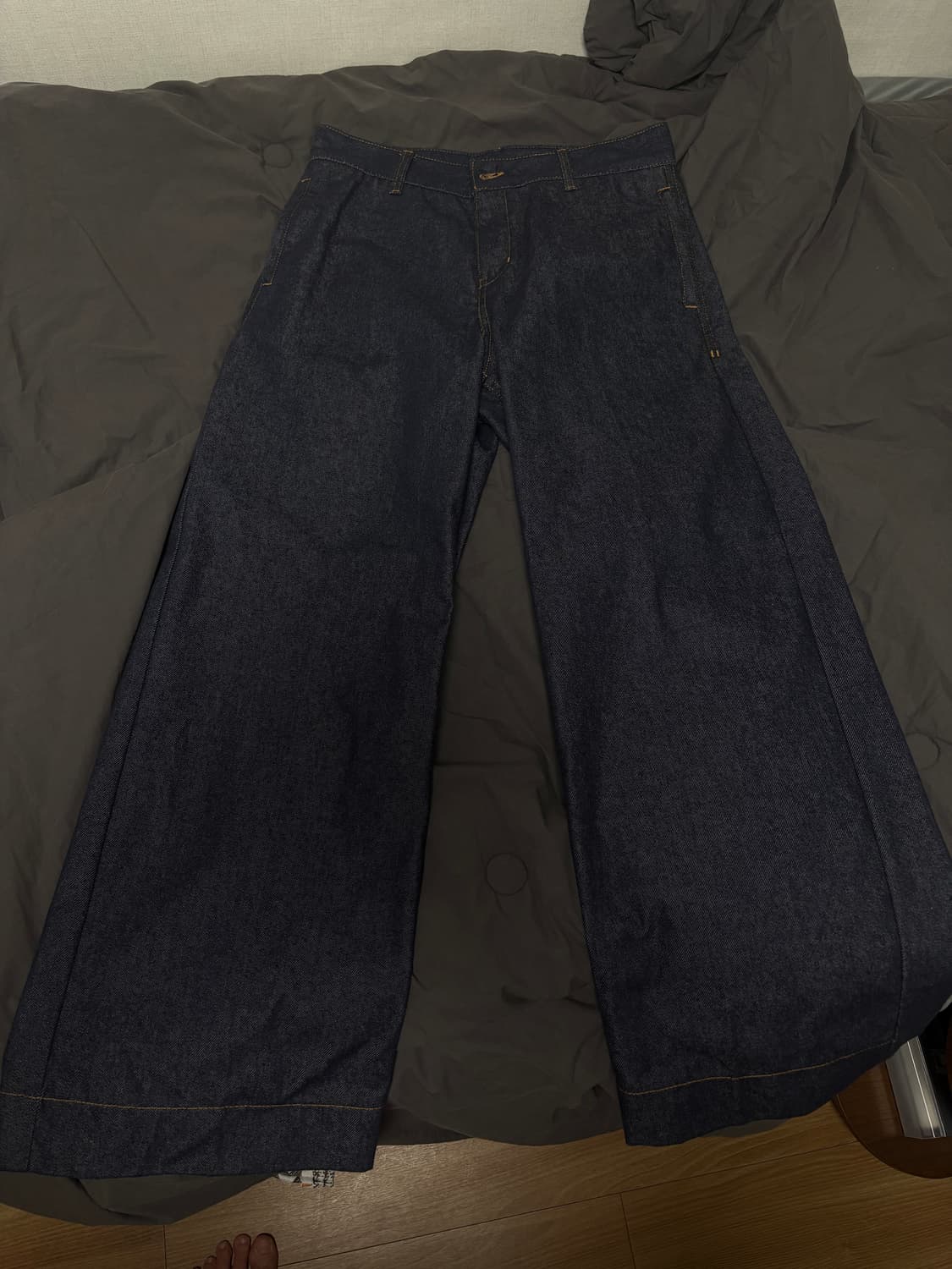 쿠어 언체인징 데님 와이드 레그 팬츠 (인디고) 상품이미지3