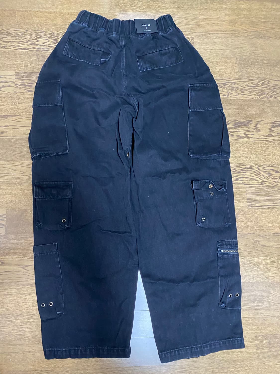 collavo 멀티 카고 데님 와이드 팬츠  진청,흑청 os 상품이미지7