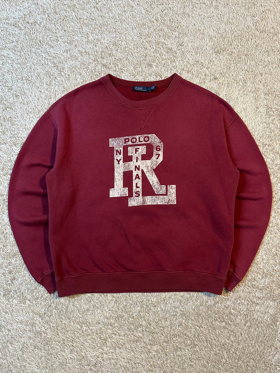 폴로 랄프로렌 신형 QR RL 로고 맨투맨 버건디 상품이미지1