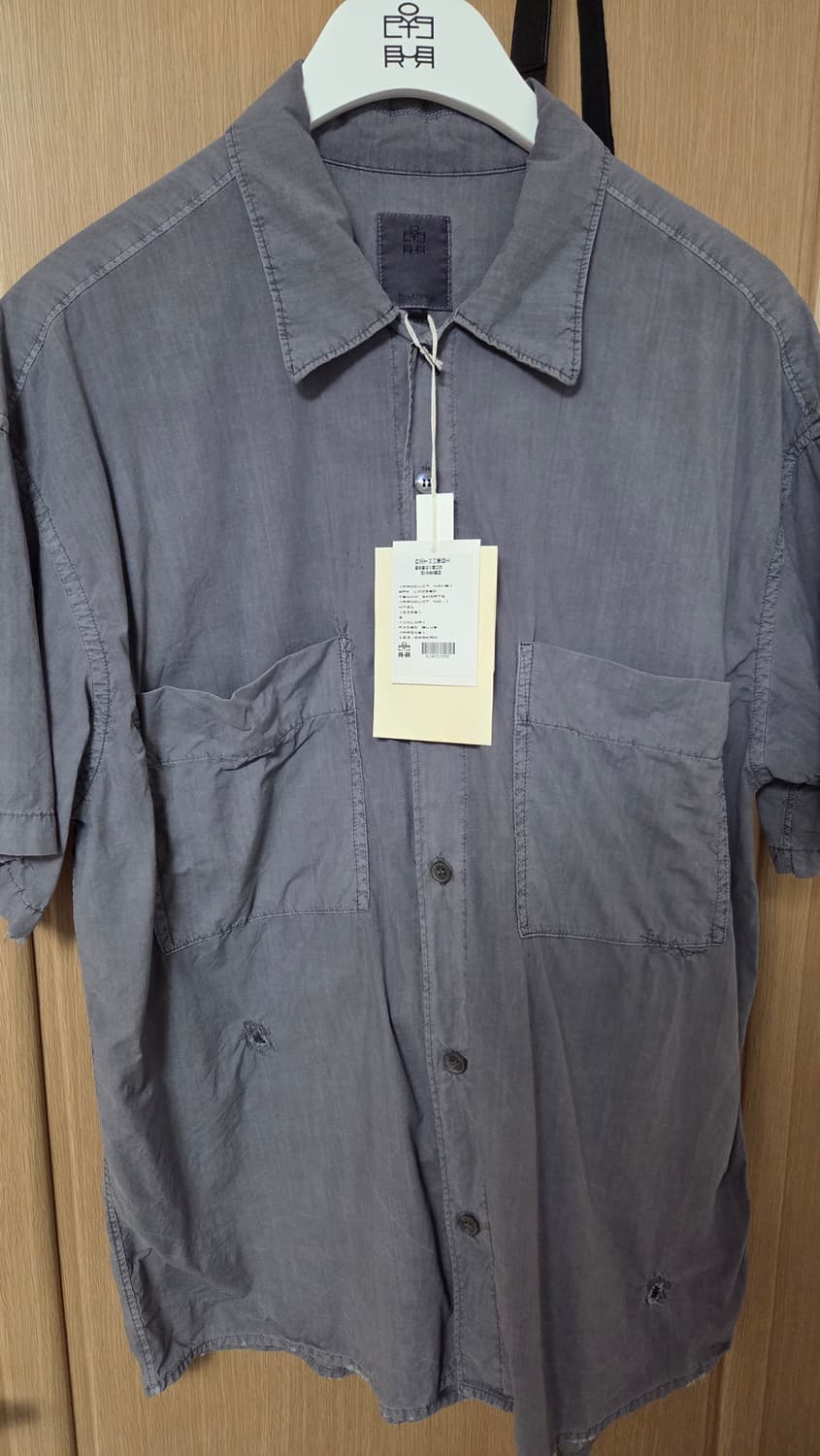 [2] 폴리테루 텐코 반팔 셔츠 페이디드 블루 상품이미지1