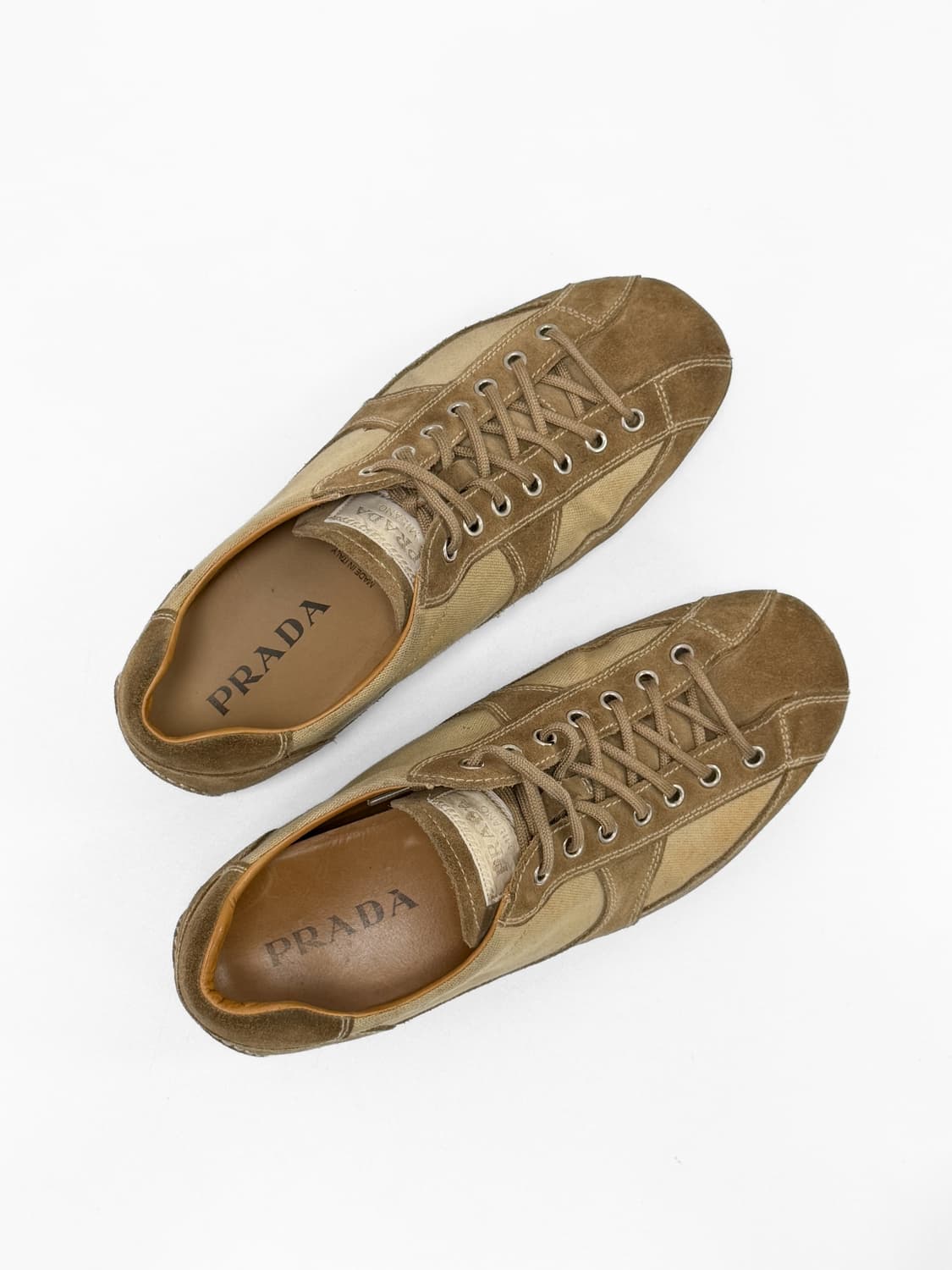 프라다 빈티지 캔버스 & 스웨이드 스니커즈 상품이미지5