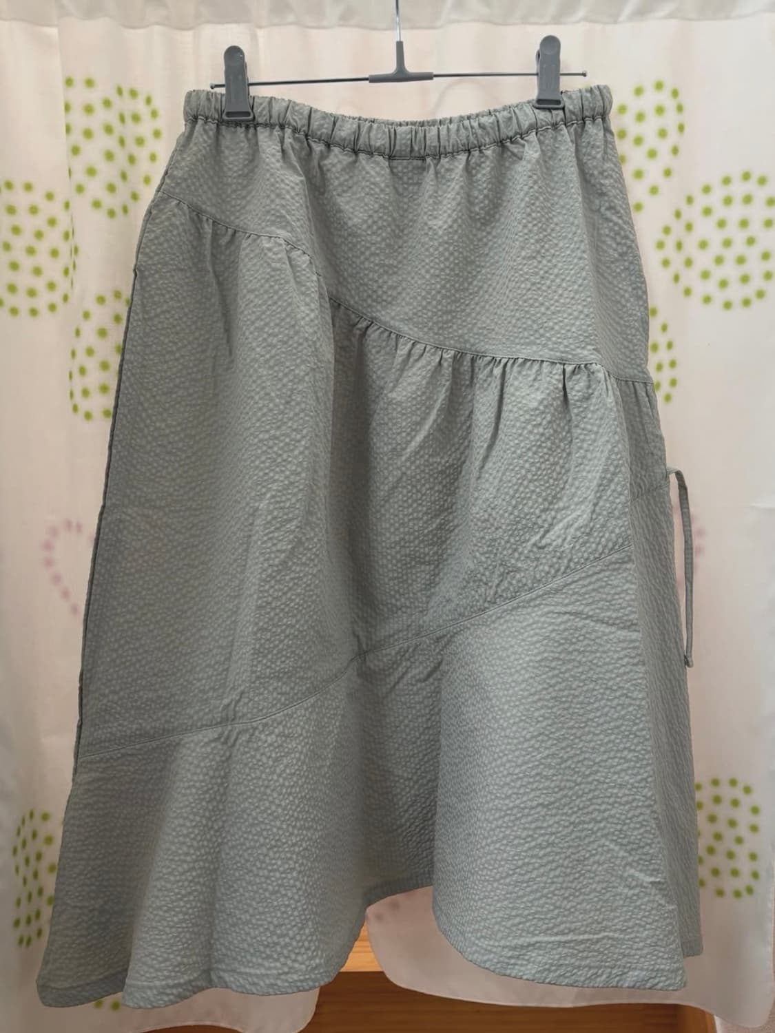 엔조블루스 시어서커 셔링 스커트 (크림) 상품이미지5