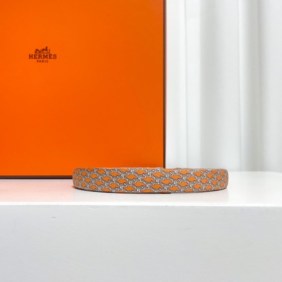 정품 에르메스 오렌지 H 머리띠 상품이미지4