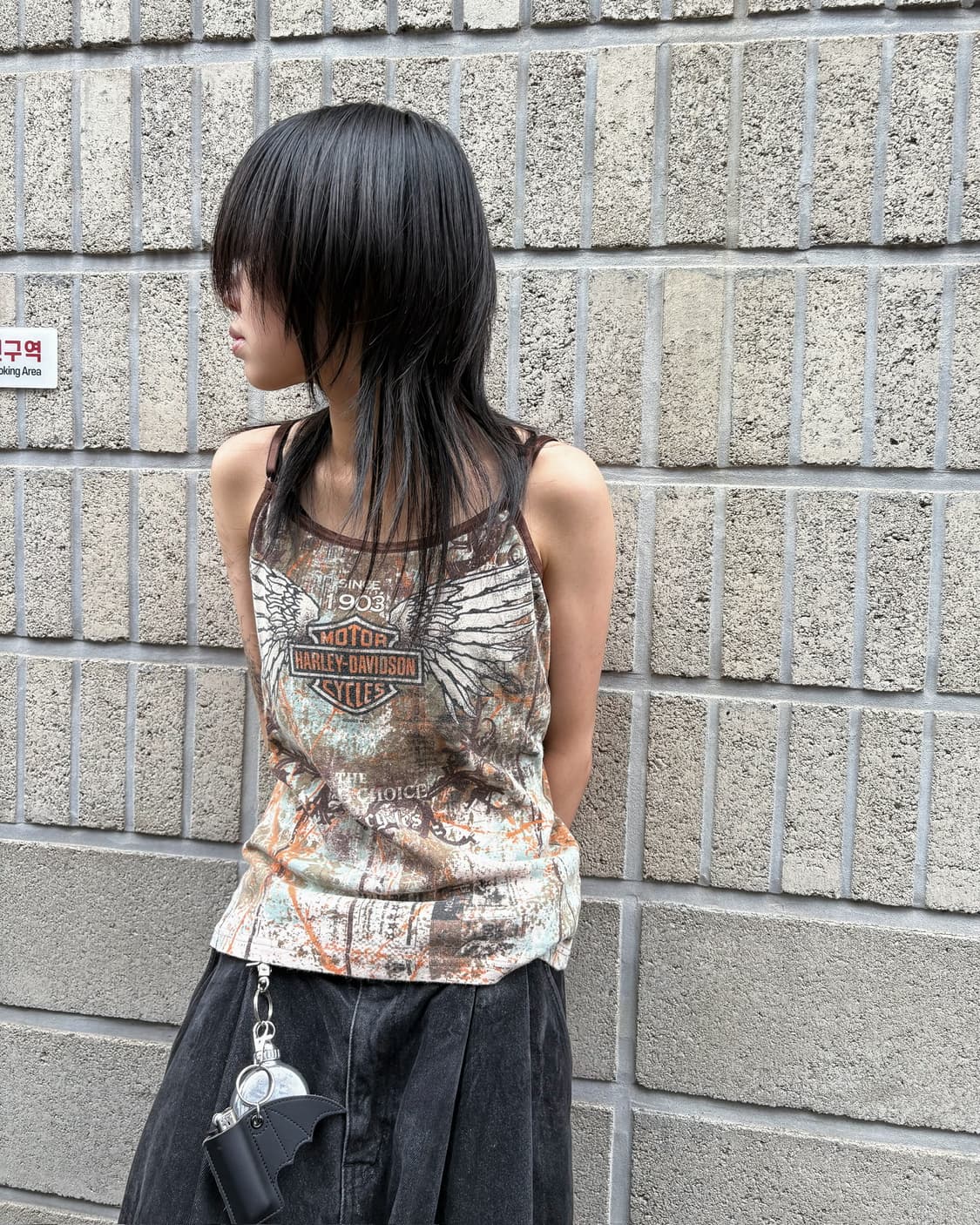 할리 데이비슨 코튼 그래픽 아트워크 슬리브리스 상품이미지1