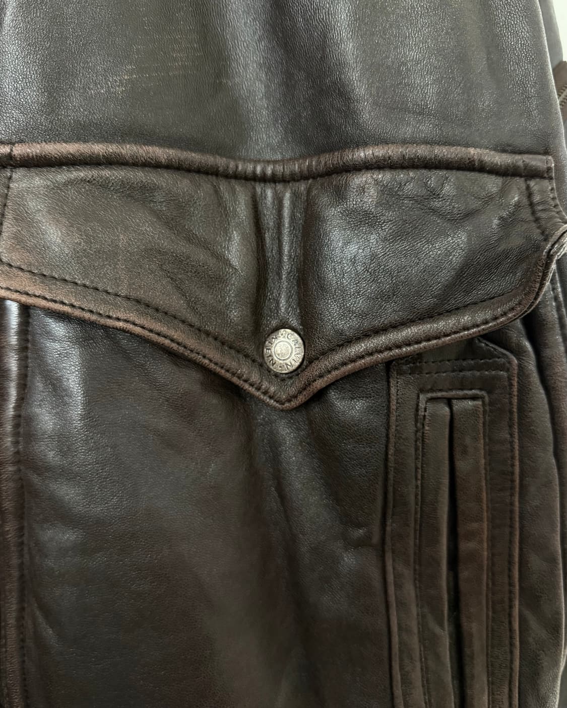 90s 캘빈 클라인 레더 플라이트 봄버 상품이미지4